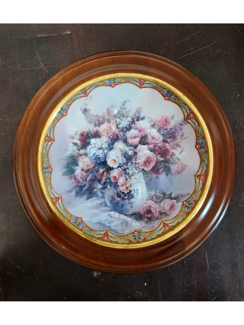 W.S. George Lena Liu Fanciful Fairies Porcelain Plate 22K Gold 1994 W/ Frame